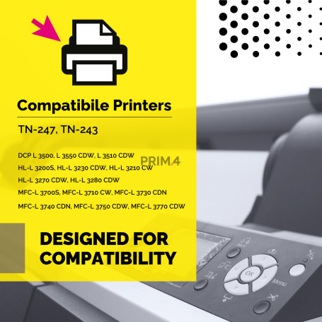 TN247 TN243 Black Toner Compatible with Printers Brother DCP-L3550CDW  MFC-L3770CDW MFC-L3750CDW MFC-L3730CDN HL-L3210CW HL-L3230CDW DCP-L3510CDW