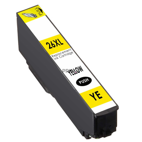 T2634 26XL Giallo 10ml Cartuccia Inchiostro Compatibile con Stampanti Inkjet Epson XP600, XP605, XP700, XP800