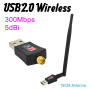 Adattatore Wireless Pennetta USB2.0 WIFI N 300 Mbps con Antenna 2.4 GHz